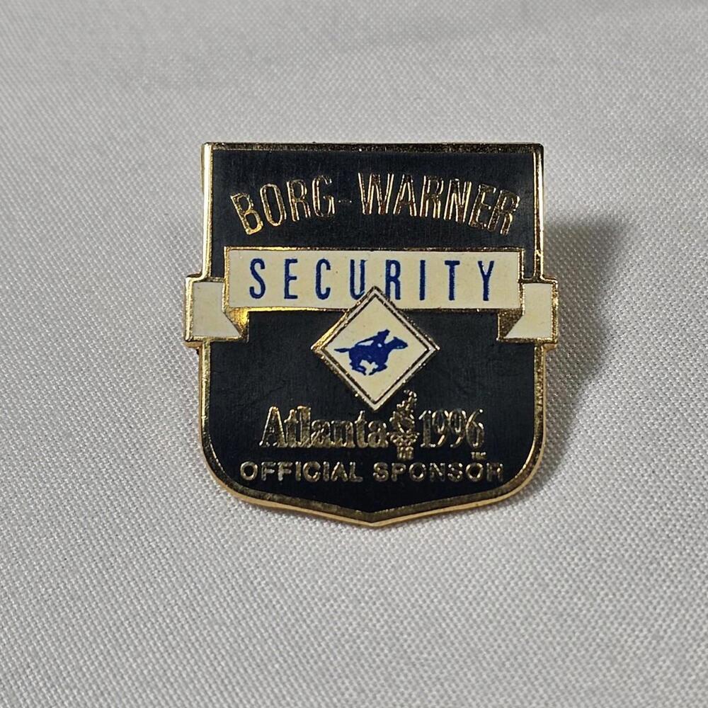 Vintage 1996 Atlanta Olympics Borg Warner Security Sponsor Police Pin Badge